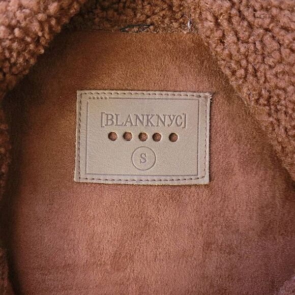 Blank NYC Bonded Faux Shearling Jacket Sz S Tough Cookie Oversized Teddy Coat - Picture 5 of 7